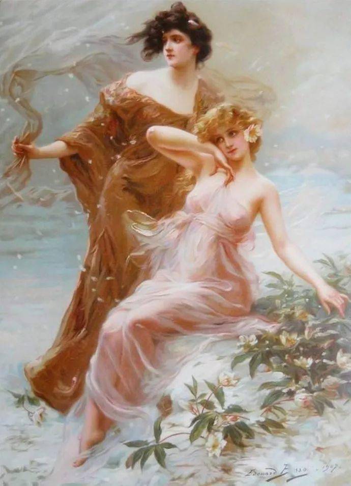 油画中的仙女,身披薄纱,美得摄人心魄!