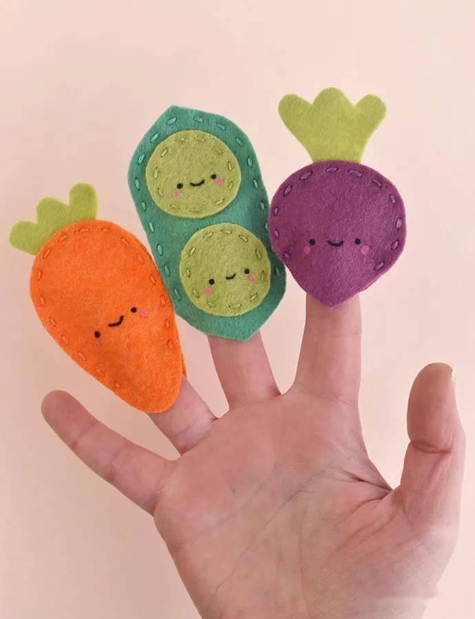 不织布做的蔬菜,手指玩偶教程!