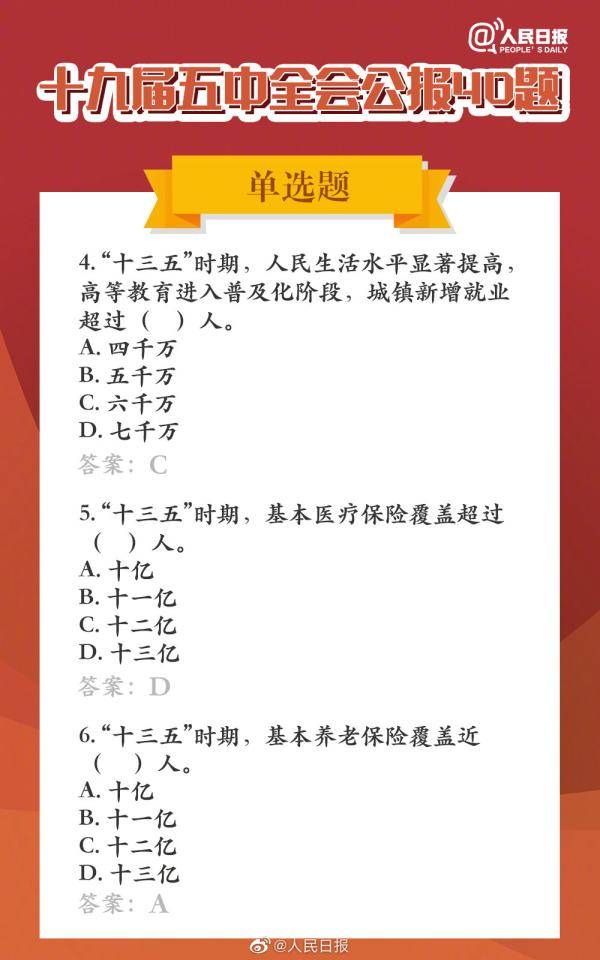 五中全会|长知识！五中全会公报40题，你会做几道题？