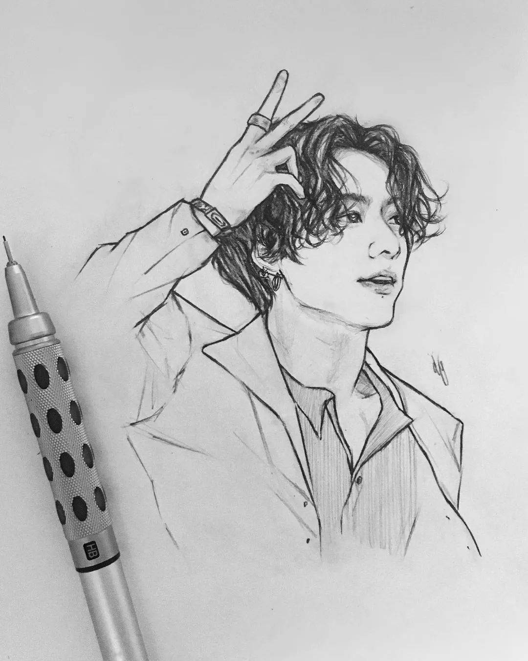 自动铅笔素描画成这样 神仙也羡慕呀