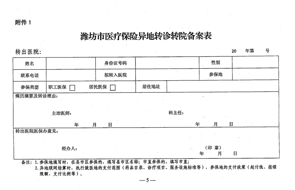 诸城市人民医院关于规范异地就医转诊转院的通知