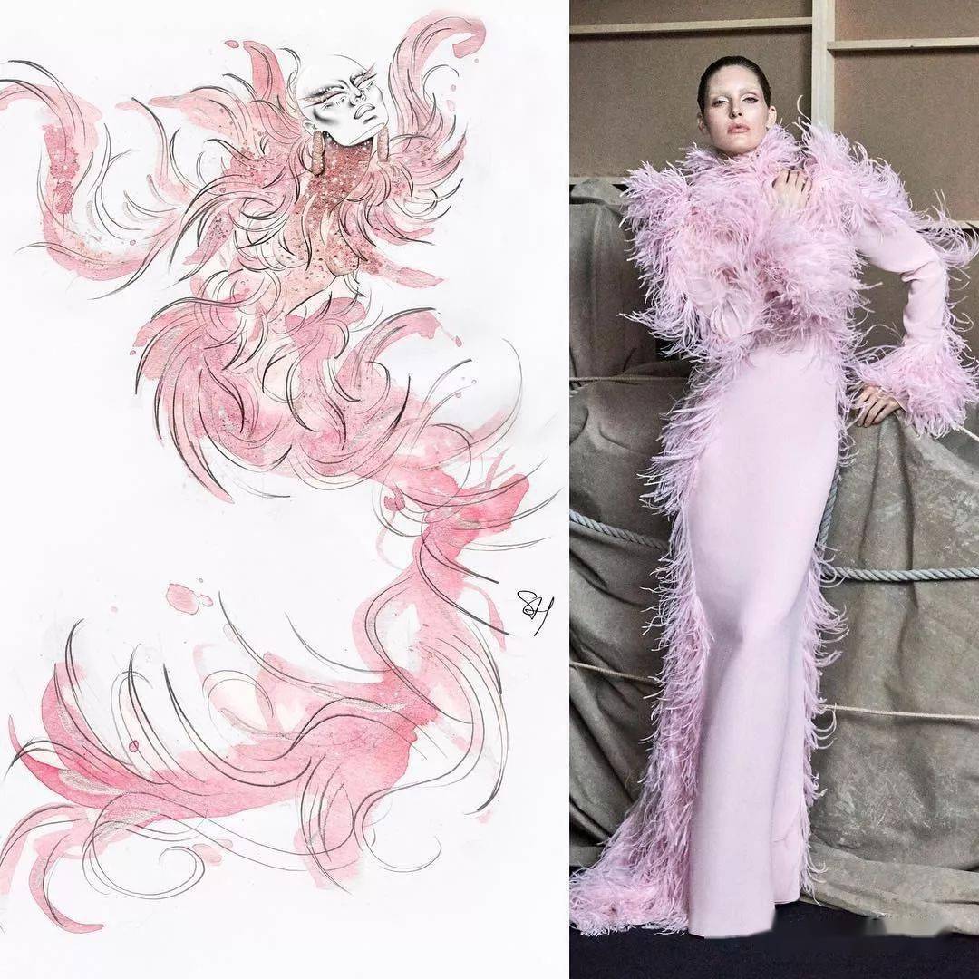 时尚|时装画上的褶皱不知怎么画？向这位时尚插画界的＂三宅一生＂学习一下！