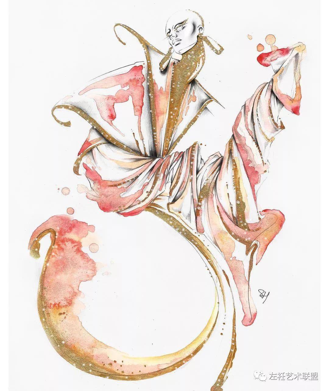 时尚|时装画上的褶皱不知怎么画？向这位时尚插画界的＂三宅一生＂学习一下！