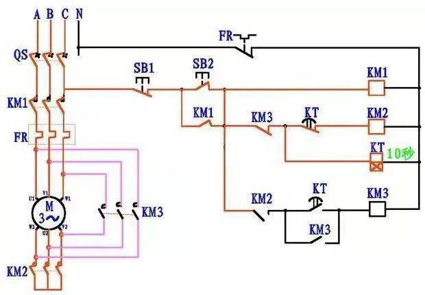 4张图电路图让你彻底搞清楚:电动机星三角降压启动,简单易懂!