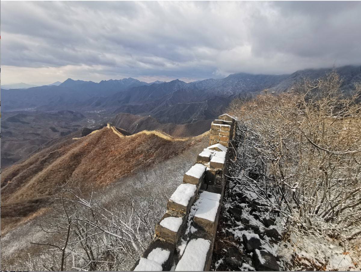 壮观!雪后长城全景图