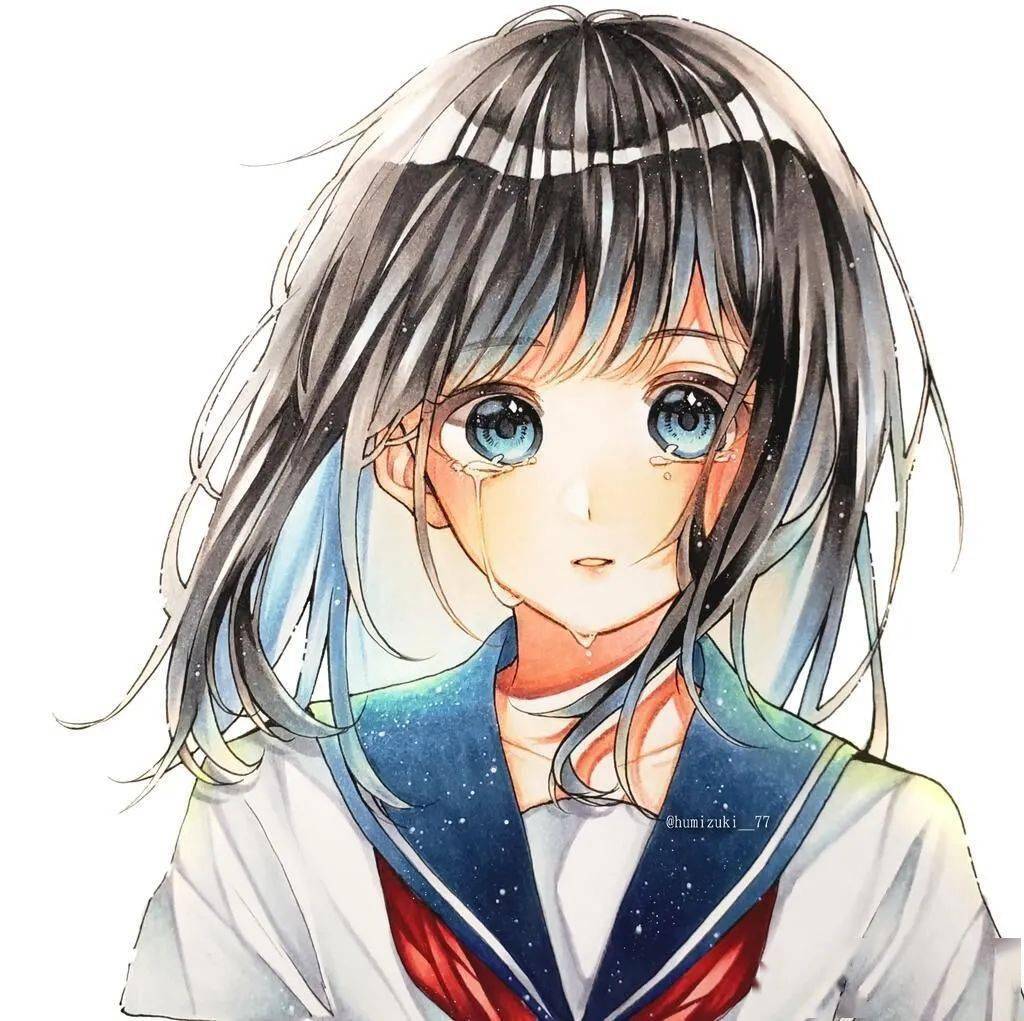 马克笔插画 眼睛超漂亮!漫画jk少女手绘素材 皮肤教程