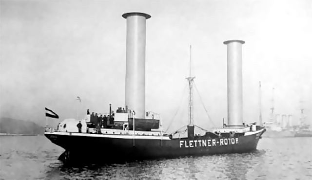 anton flettner的第一艘转子动力船