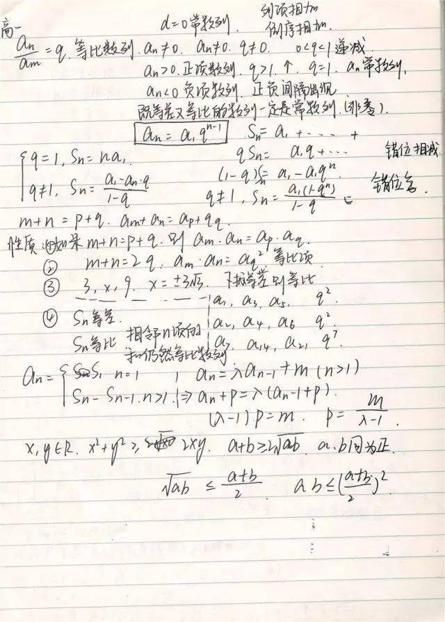 高中数学67高考状元数学手写错题笔记曝光