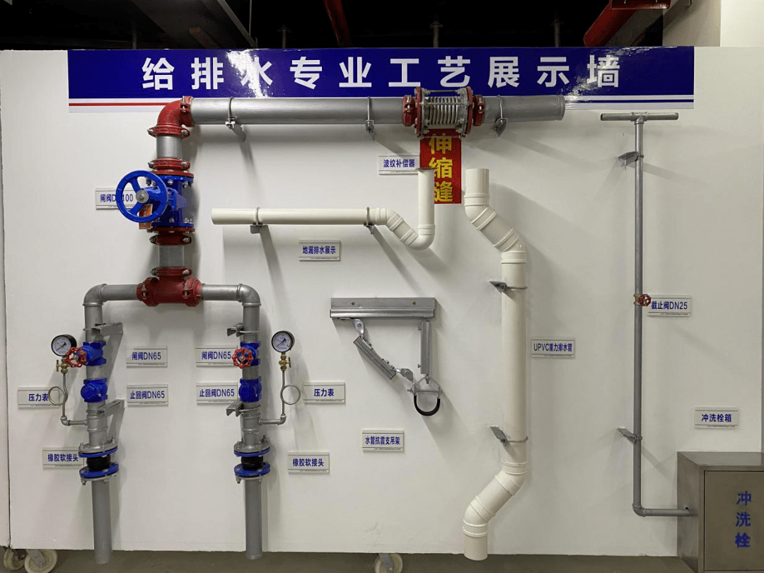 给排水专业展示阀门组安装,各种给排水材料安装工艺.