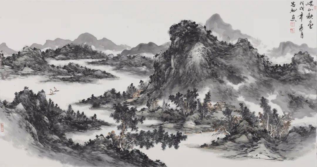 特别报道:著名书画家陈忠洲先生的山水画作品,在荣宝斋(南京)2020文物