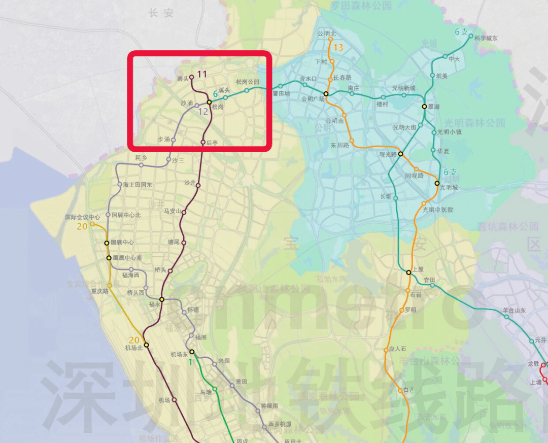 来源:深圳地铁 随着地铁6号线的开通,松岗站已经成为西部唯一的双线