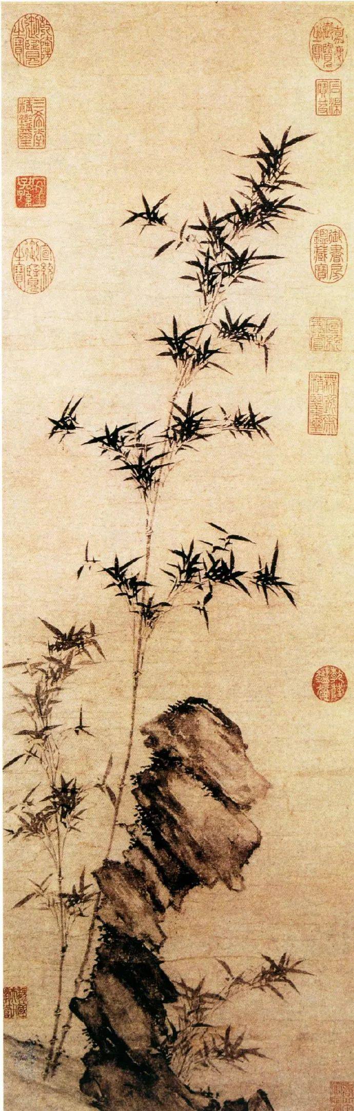 赏画｜元管道升《竹石图》（台北故宫博物院藏）_赵孟頫