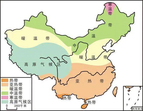 中国的四大温度带:中温带,暖温带,亚热带,青藏高原垂直温度带, 在甘肃