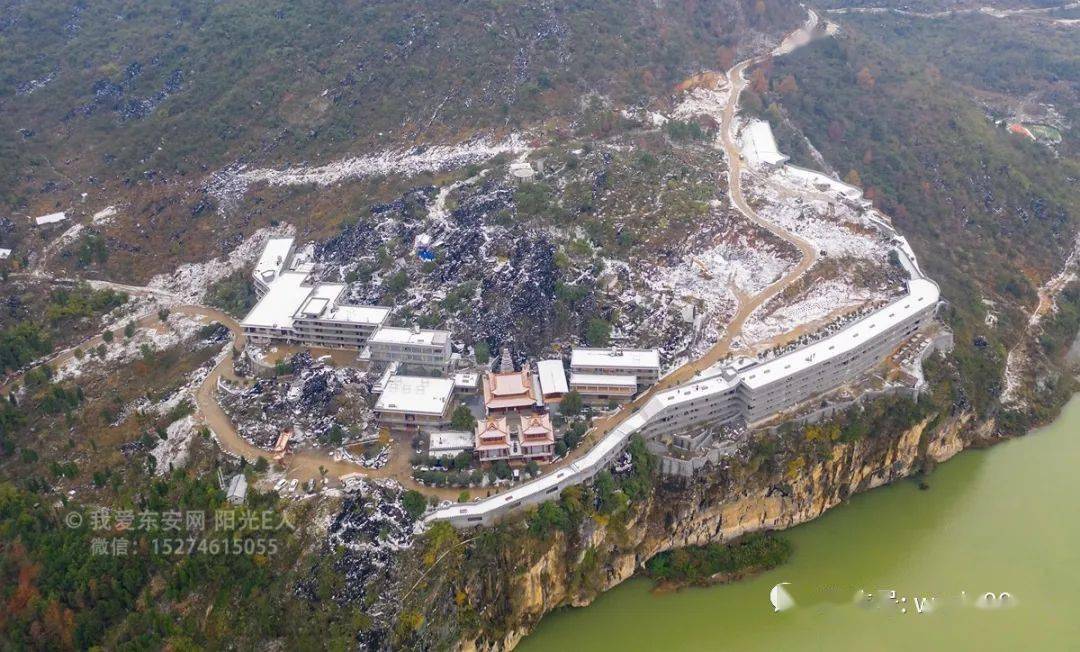 航拍东安县沉香寺雪景视频照片