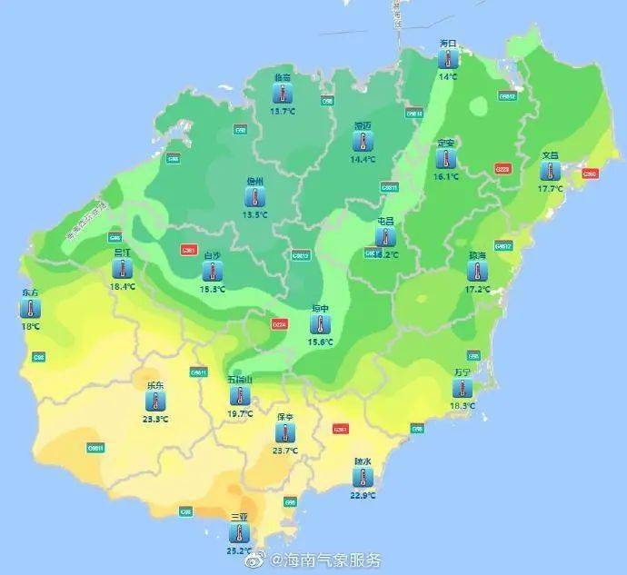 三亚最低15℃!海南多市县发布寒冷预警