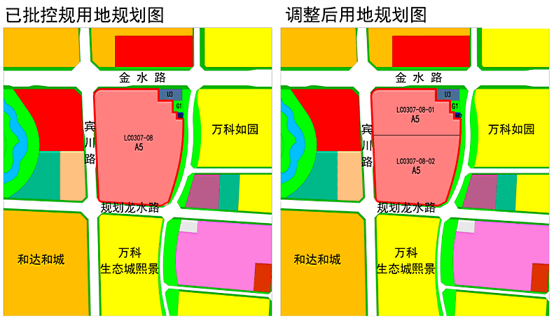 据调整后的控规指标显示，lc0307－08－01地块用地面积2.67公顷