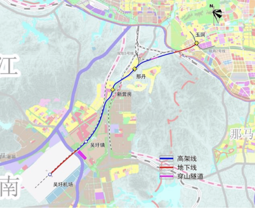 离你家近吗?南宁市市郊铁路机场线 拟规划建5座车站