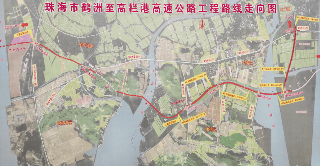 当天同步通车的鹤港高速公路江珠高速至机场东路段与洪鹤大桥在鹤洲南