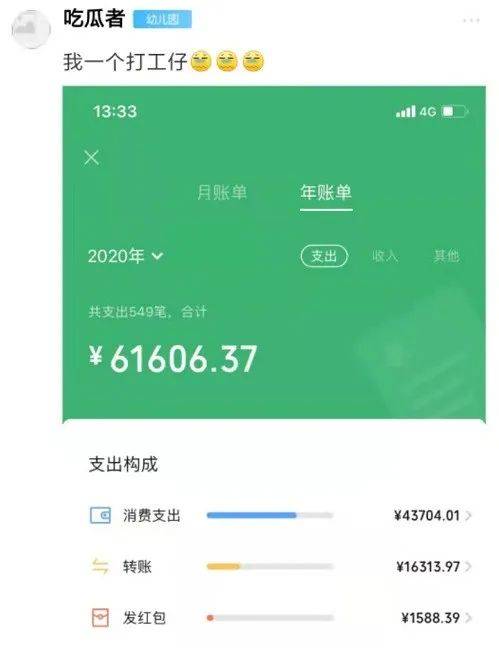 微信年度账单出炉海盐网友晒出1280711元账单快看看你的