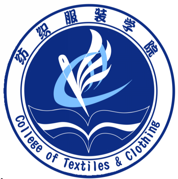 2院徽的最外围由"青岛大学纺织服装学院"的双语名称构成,字体为仿