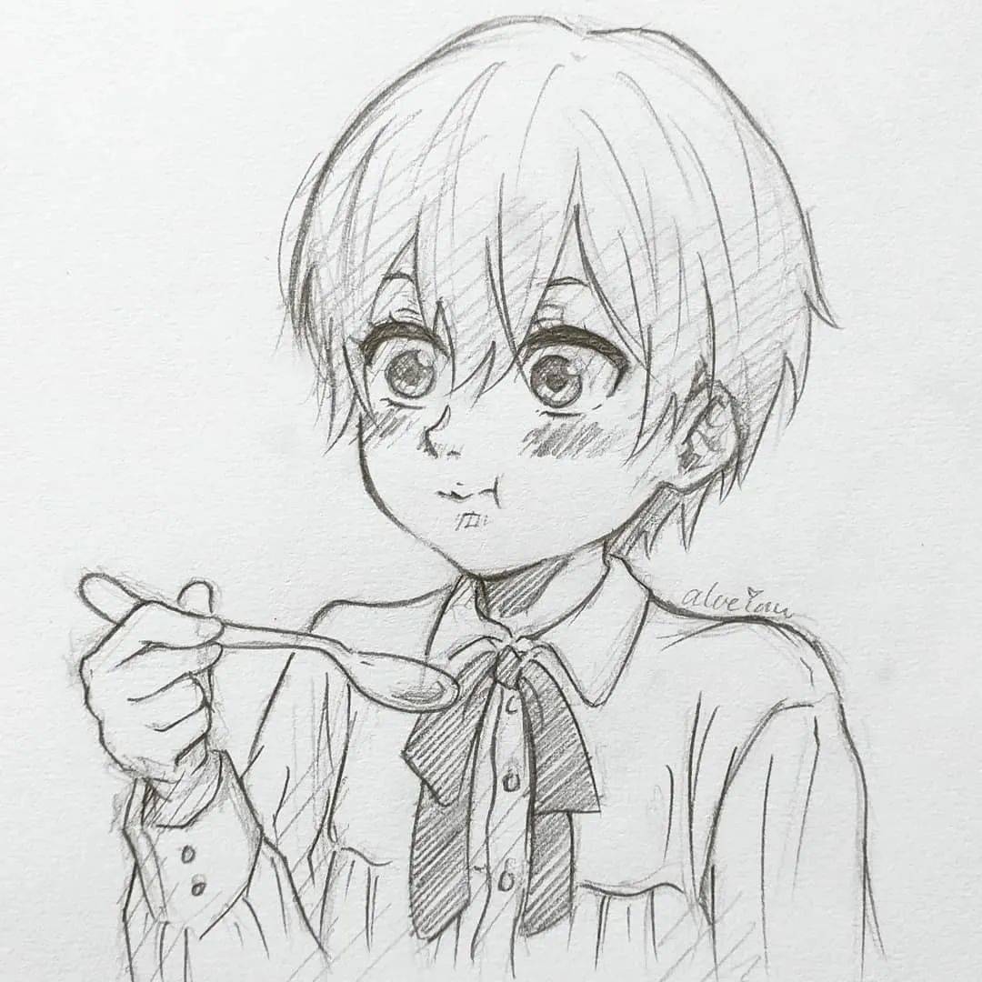 铅笔画动漫效果却不简单爱了爱了_搜狐网, image size:1080x1080