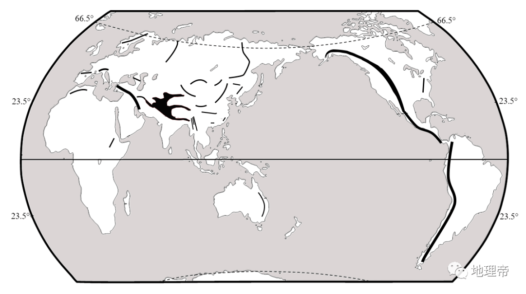 世界主要山脉分布图