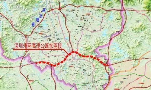 深圳外环高速东莞段通车路线图 同一天 深圳外环高速 深圳段一期也