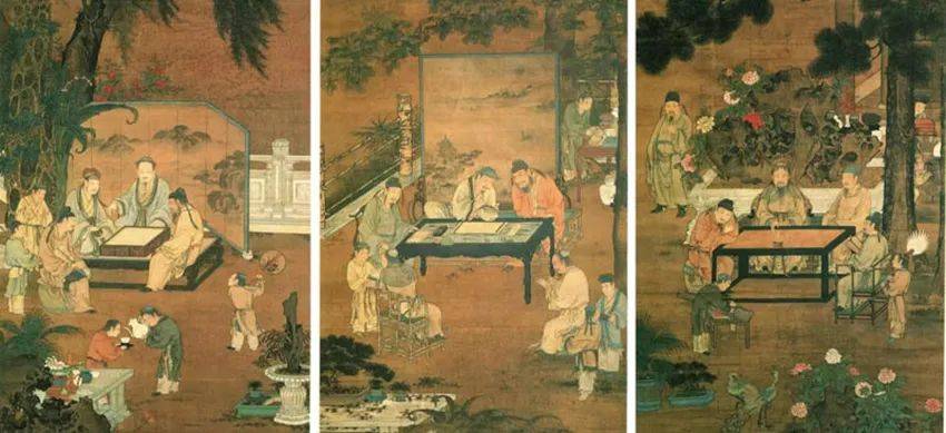 宋画《十八学士图》中的盆景形象