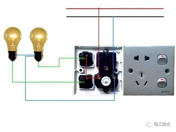 双联开关的2种双控电路(如图)