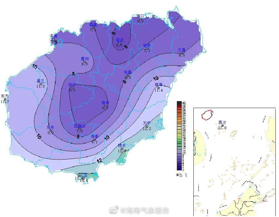 海南昨日最低温1.2℃！今日起多市县最低温将升至10℃以上