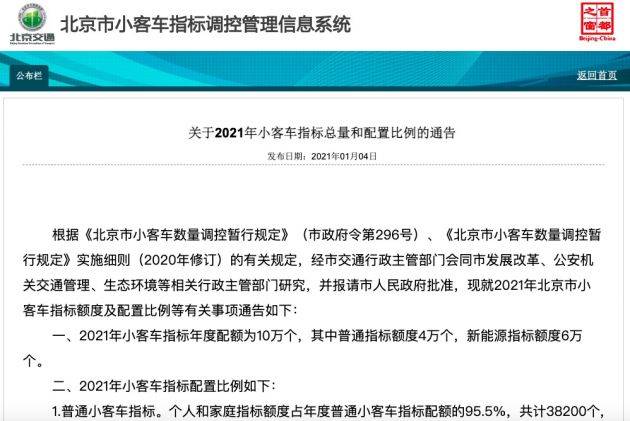“新太阳城”
北京市小客车指标总量及设置比例宣布：新能源指标额度6万个(图4)