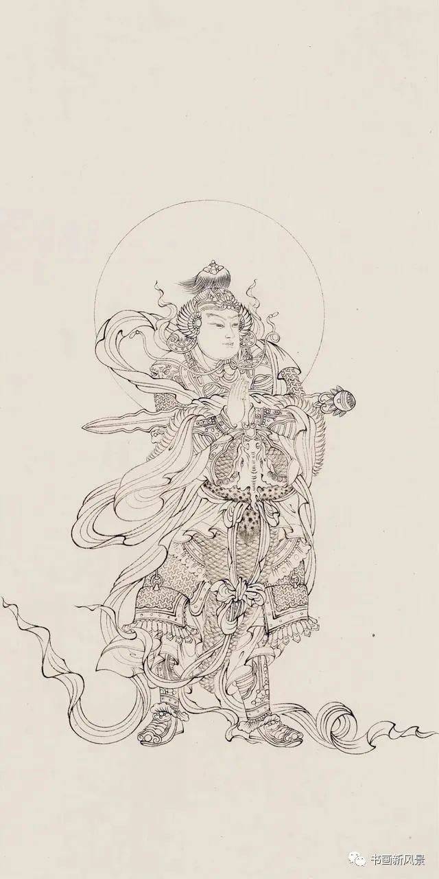 他叫吕布白描画的真好