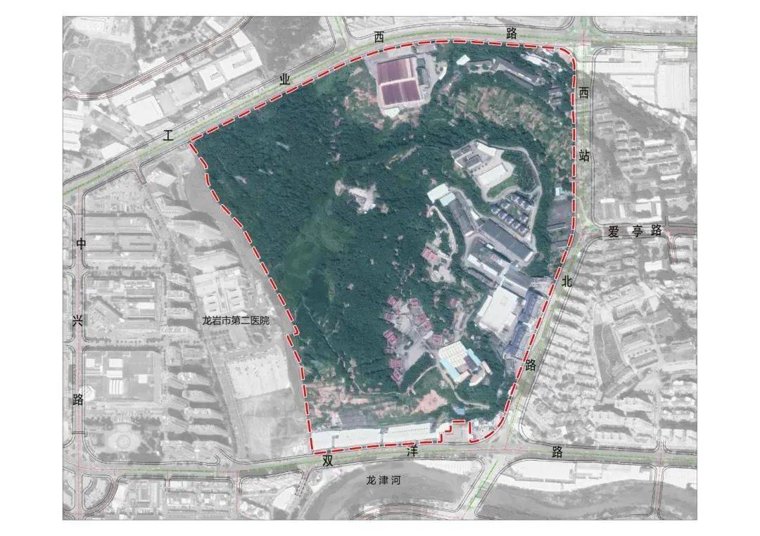 规划范围:谢洋公园位于龙岩市新罗区北城单元,规划范围东至西站北路