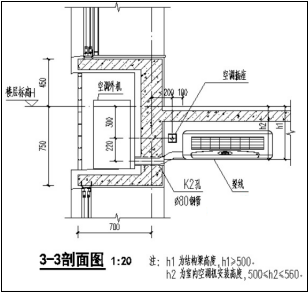 空调孔和插座分别在阴角左右两侧立面示意图