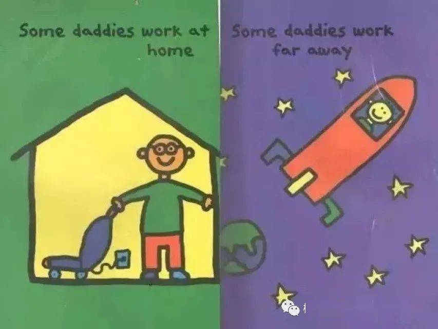 some daddies work at home有的爸爸在家里工作some daddies work far