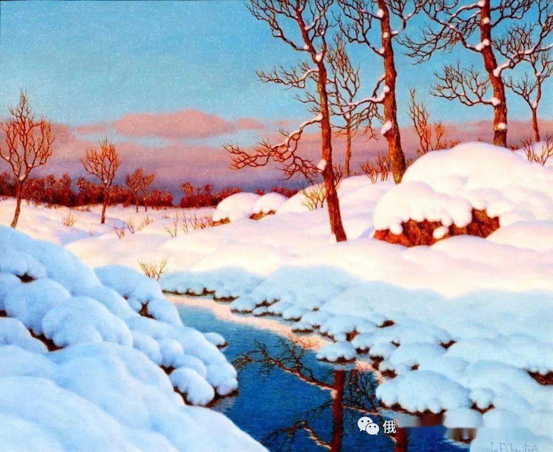 油画欣赏这画里的大雪看着一点也不冷