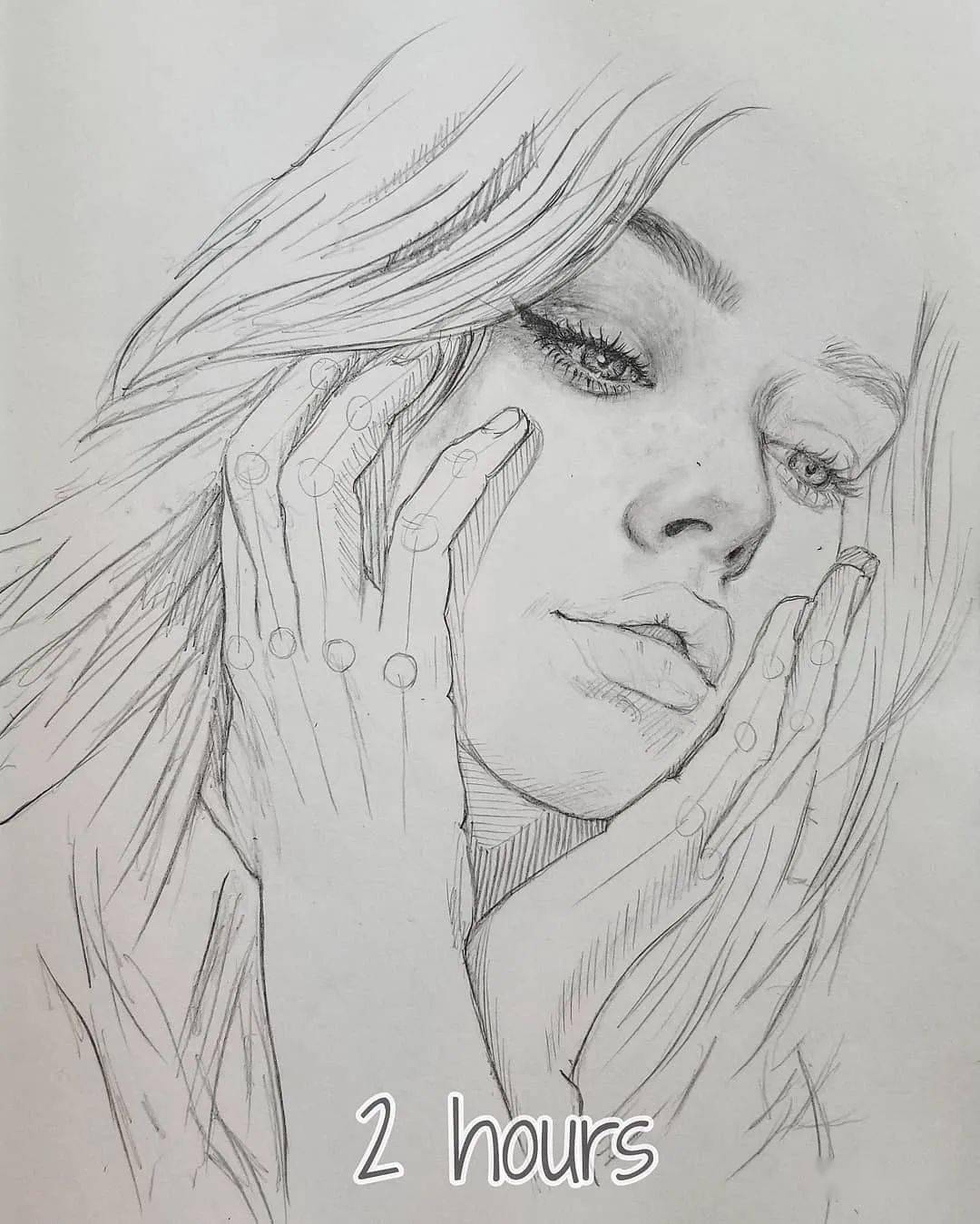 美女素描人像的黄金分割点 (下)