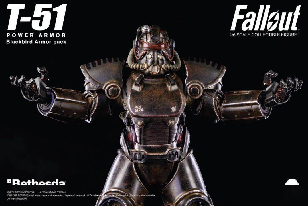 帅气!threezero《辐射》t-51黑鸟型动力装甲