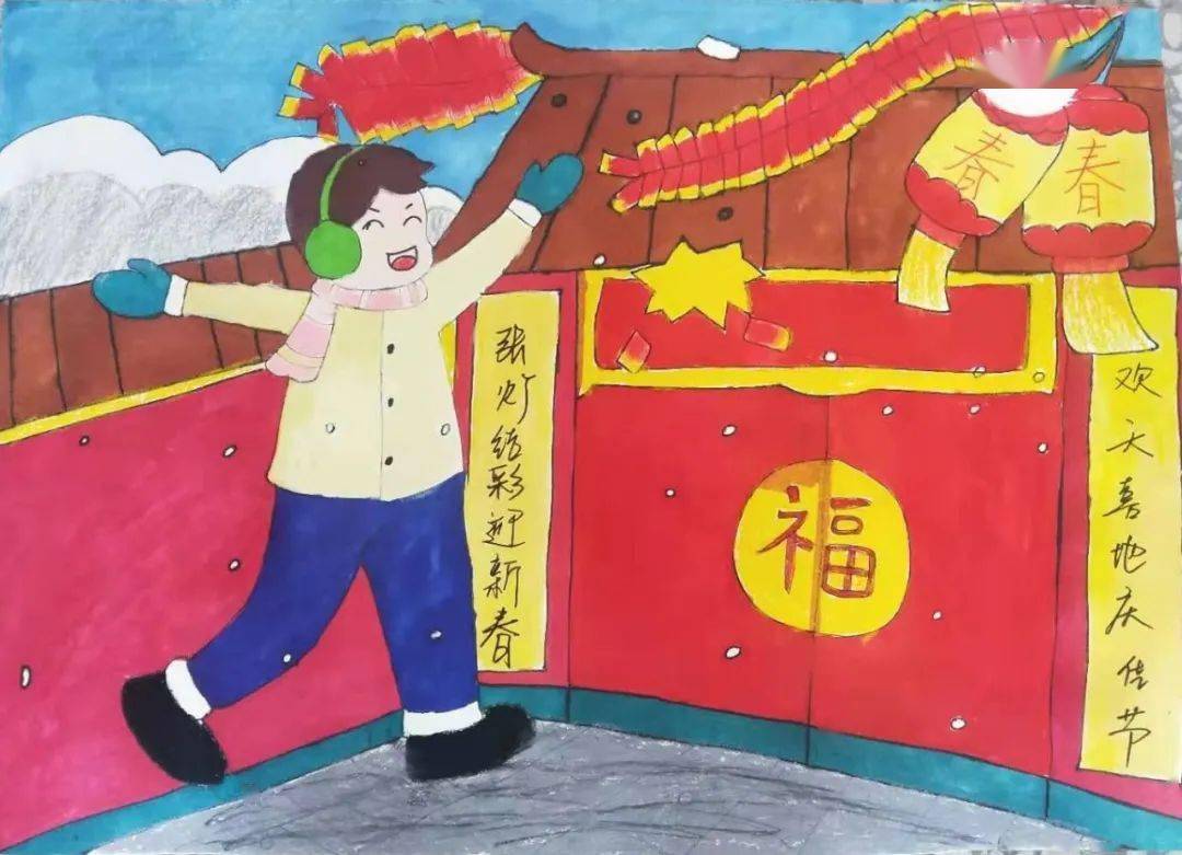 巧手绘新年万荣县示范幼儿园教师主题绘画作品展一