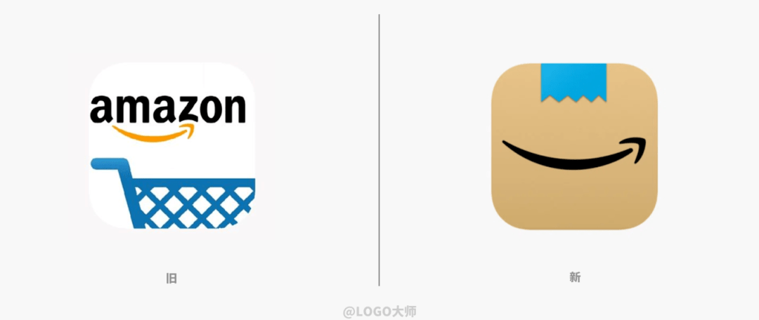 ios新图标 新图标设计将原本的购物车元素  以及"amazon"品牌名去掉了