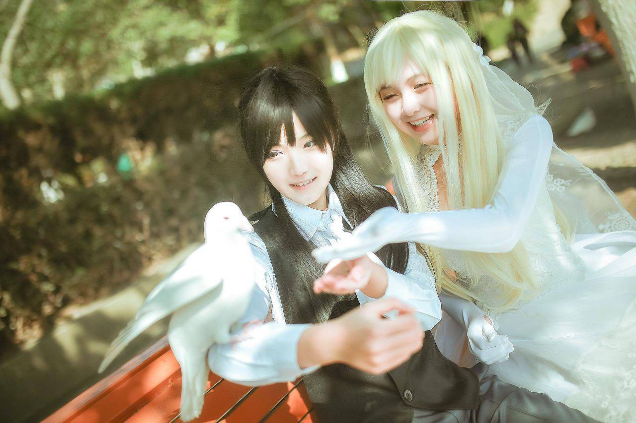 sq孙璟×秋瞳婚纱cosplay