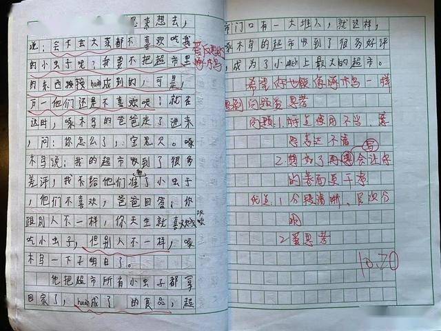 不容易老师是这样批改和评语小学三年级学生作文的