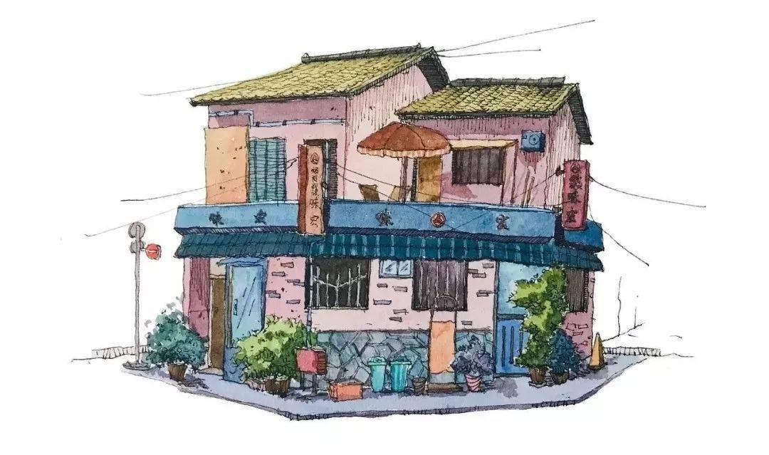 水彩教程大神教你一步一步画水彩建筑赶紧收藏