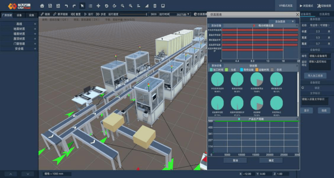 搭建虚拟工厂,实现远程监控,并利用仿真工具对产线布局,物流设计,节拍