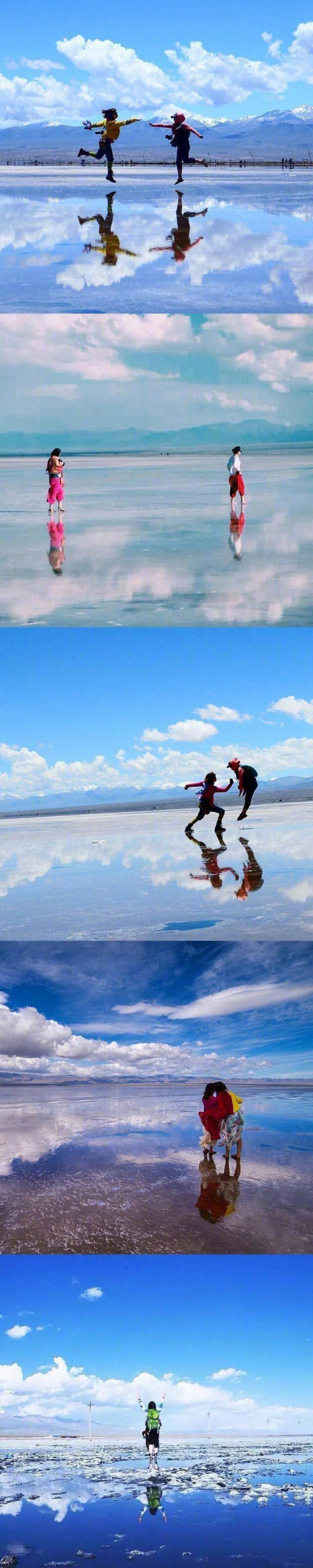 青海的茶卡盐湖中国的天空之境