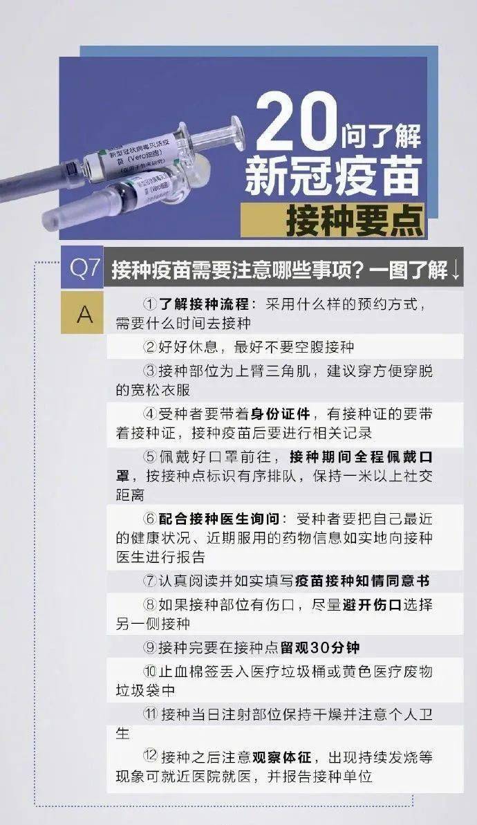 20问了解新冠疫苗注意事项