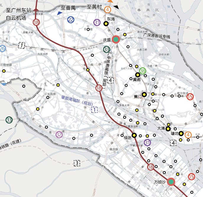 南沙轨道交通新规划,地铁18/22号线位有新走向_广州