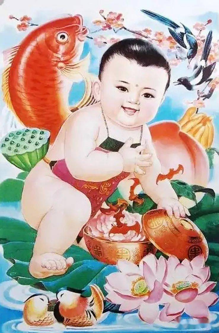 年画中的胖娃娃,太可爱了!