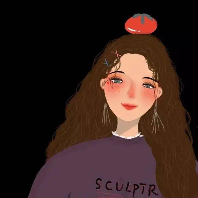 女生手绘头像,性感成熟有味道
