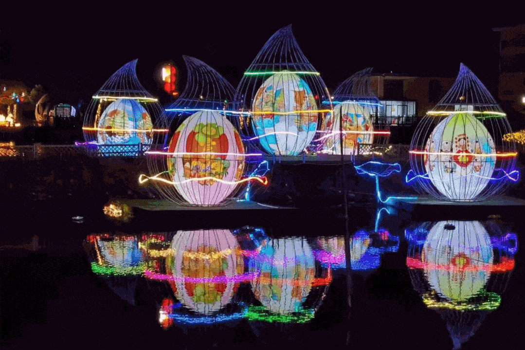 灯光秀,海滨古城,玫瑰花海.